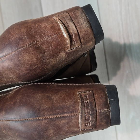 Sorel Women Leather Wedge Boots shoes sz 8 - Picture 7 of 13